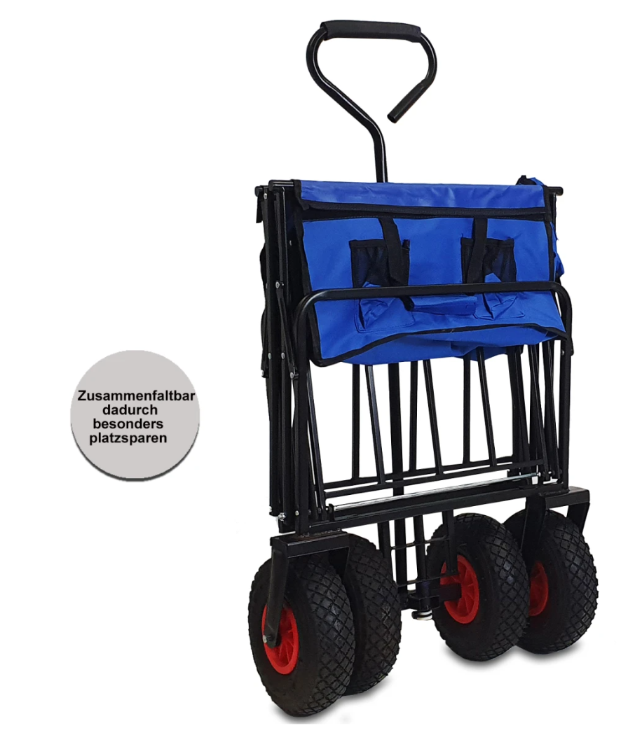 Bollerwagen Faltbar XXL Luftreifen Handwagen Transportwagen Camping 120kg