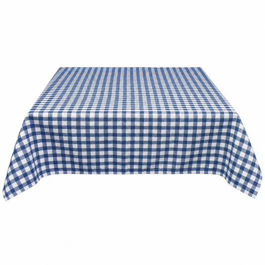JEMIDI Biertisch Tischdecke 90x240 cm Blau Weiß Karo Stofftischdecke Bierzelt