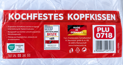 f.a.n. Frankenstolz Kopfkissen 80x80 cm Kochfest 95°C Mikrofaser Allergiker