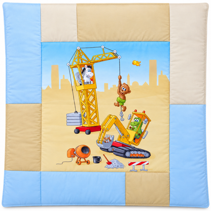 Baby Best Baustelle Krabbeldecke 115x115 cm Spieldecke Herding Bagger Neu