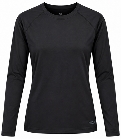 TCA Damen Thermoshirt SuperThermal Langarm Funktionsshirt Schwarz S & L