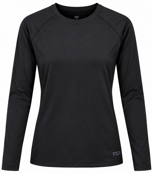 TCA Damen Thermoshirt SuperThermal Langarm Funktionsshirt Schwarz S & L