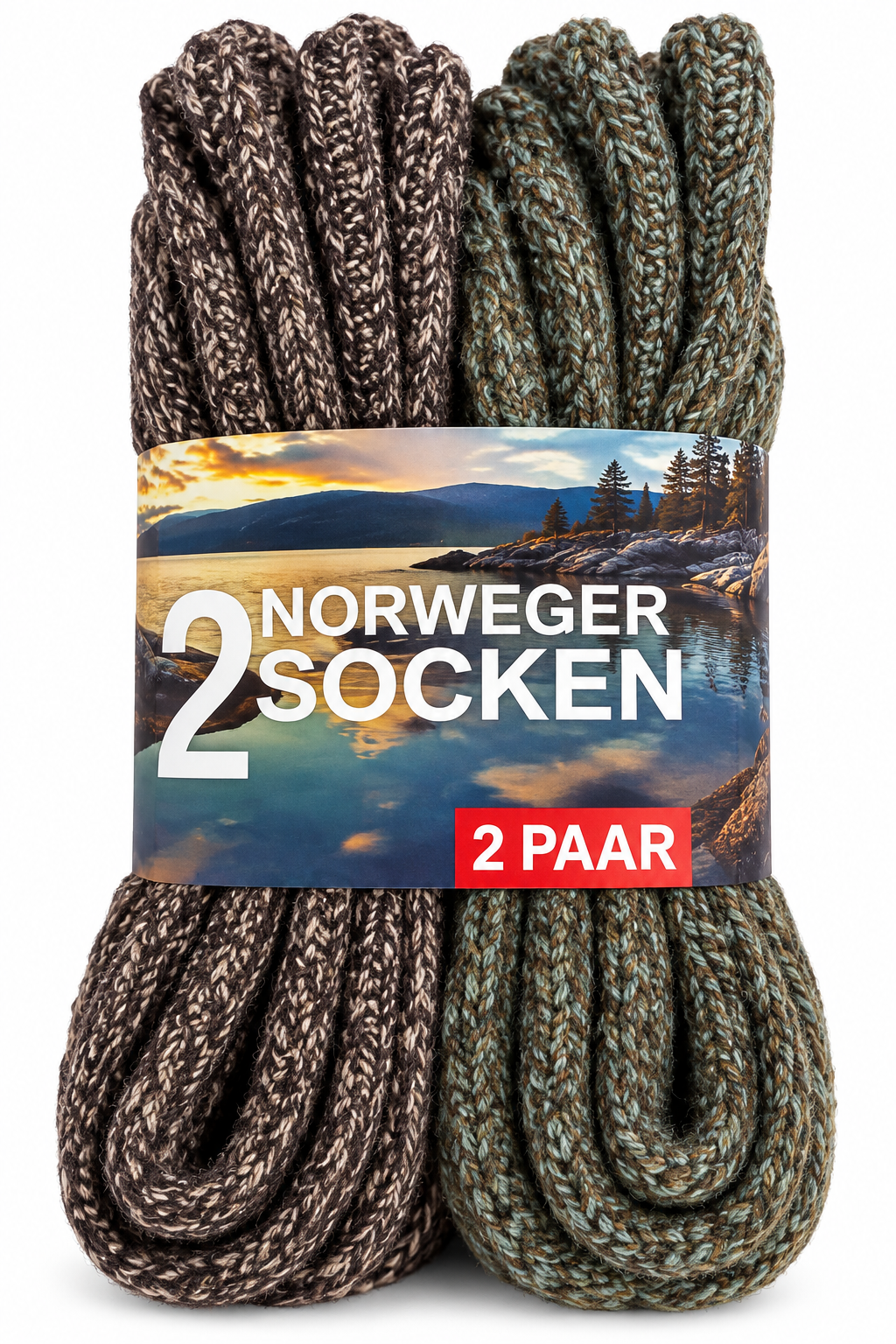 2 Paar Norweger Socken Wollsocken 32% Wolle Warm Winter verschiedene Größen