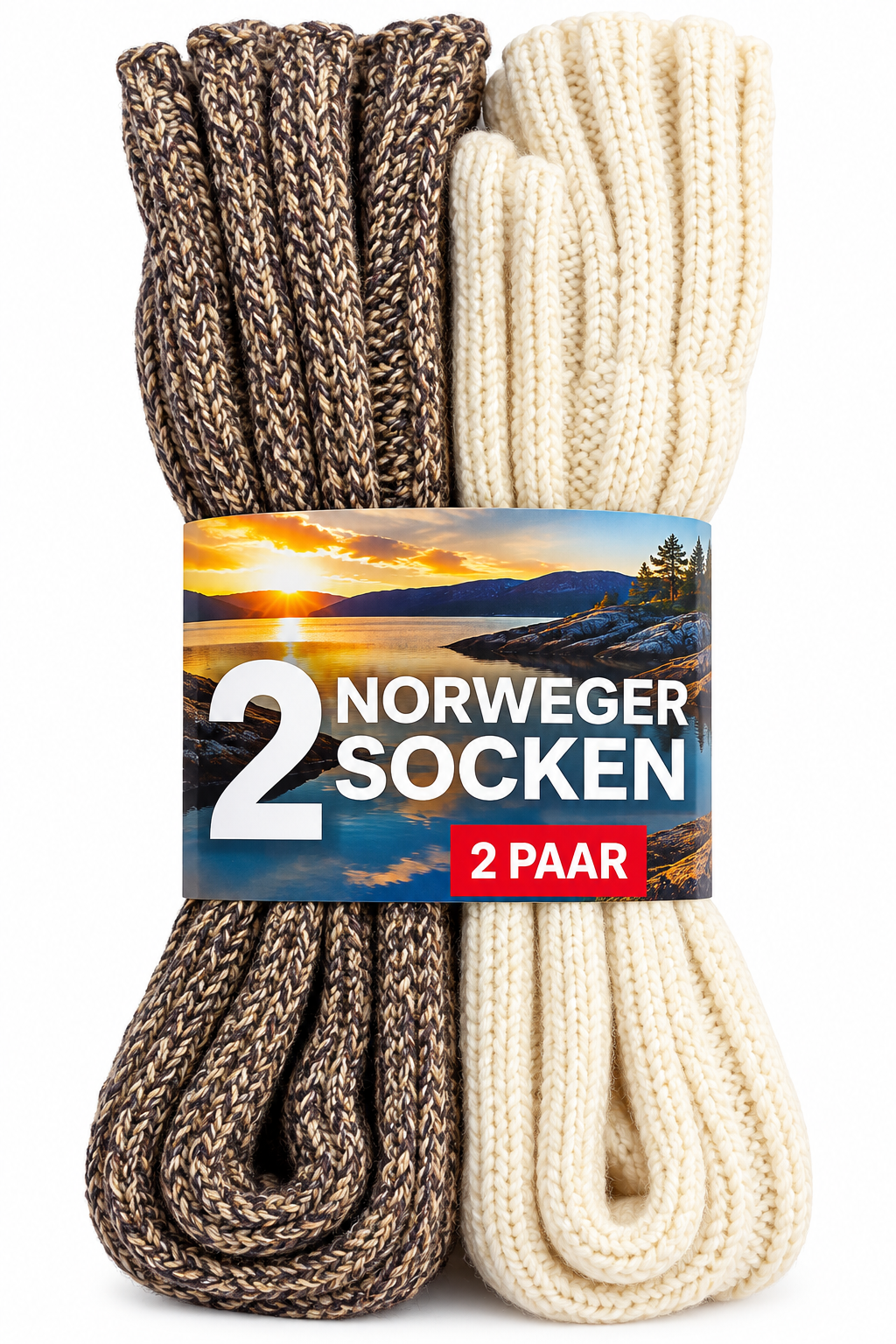 2 Paar Norweger Socken Wollsocken 32% Wolle Warm Winter verschiedene Größen