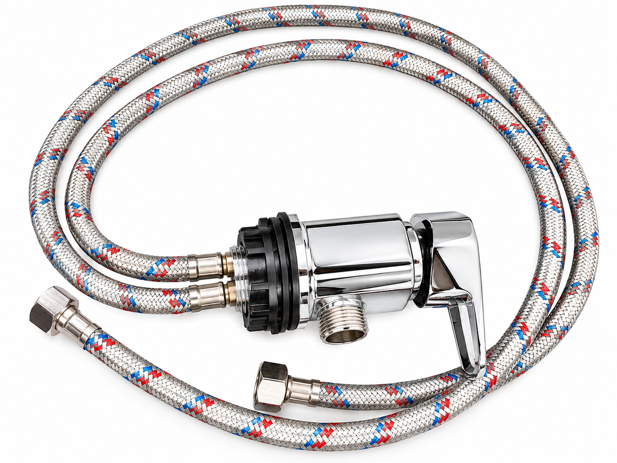 Wohnmobil Duscharmatur Set Einhebelmischer Handbrause Schlauch Chrom Camper