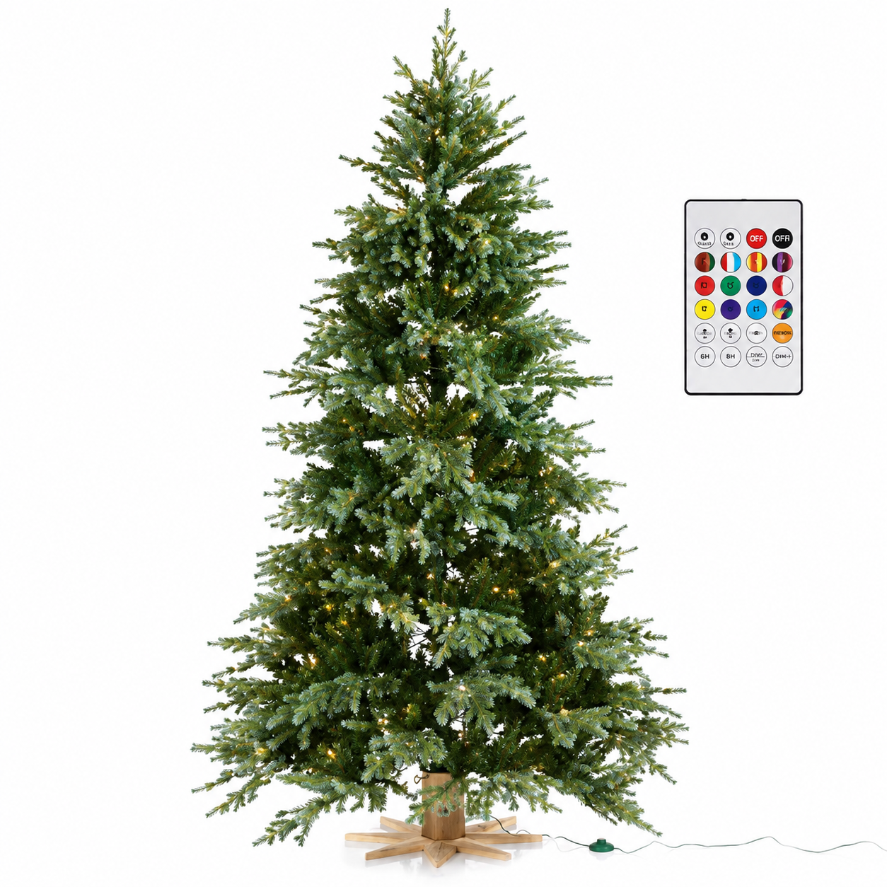 LED Weihnachtsbaum 100 cm Nordmanntanne Christbaum Fernbedienung Timer LUMIDA