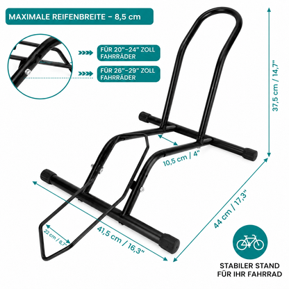 BELLE VOUS Fahrradständer 20-29 Zoll Bodenständer 8-11 cm Reifen Schwarz
