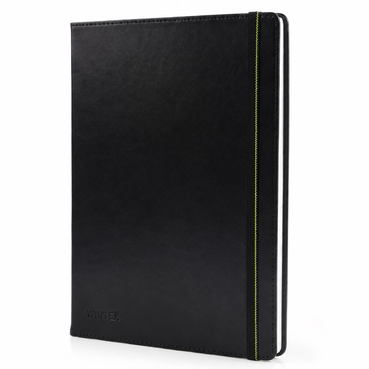 WINTEX Notizbuch DIN A4 96 Seiten Kunstleder Organizer kariert Schwarz
