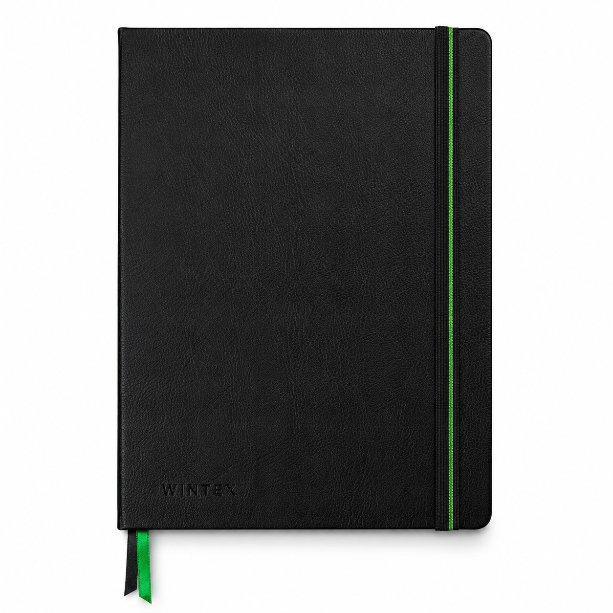 WINTEX Notizbuch DIN A4 96 Seiten Kunstleder Organizer kariert Schwarz