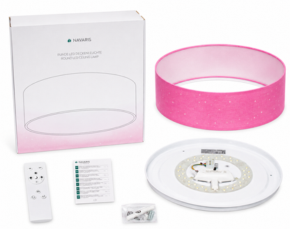 Navaris LED Deckenleuchte 40cm dimmbar Farbwechsel Fernbedienung Pink