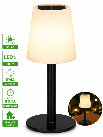 EASYmaxx LED Solar Tischleuchte Outdoor warmweiß IP44 8STD Leuchtdauer
