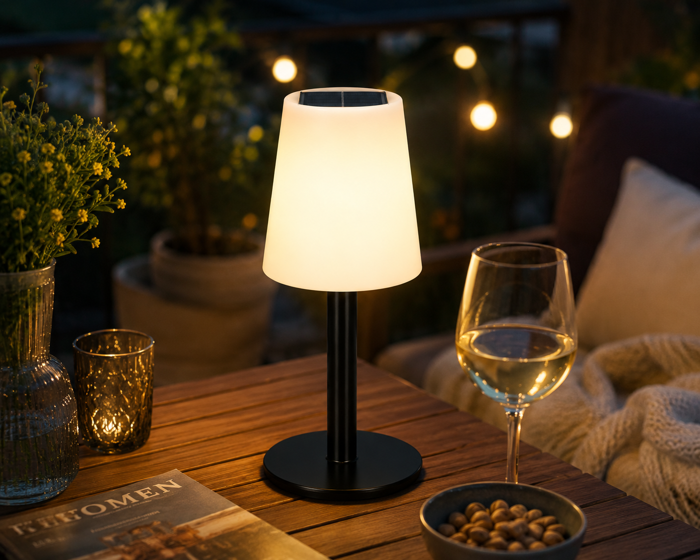 EASYmaxx LED Solar Tischleuchte Outdoor warmweiß IP44 8STD Leuchtdauer