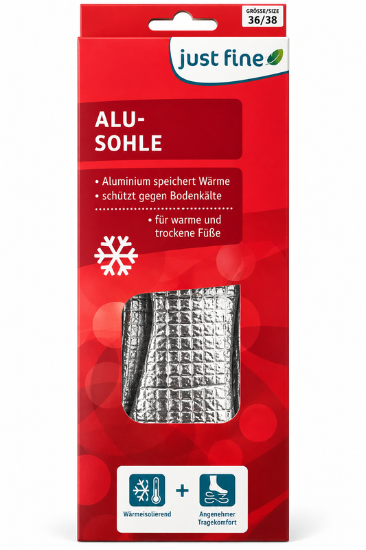 Just Fine Alu Einlegesohlen 38/39 Thermosohlen Kälteschutz Winter 1 Paar