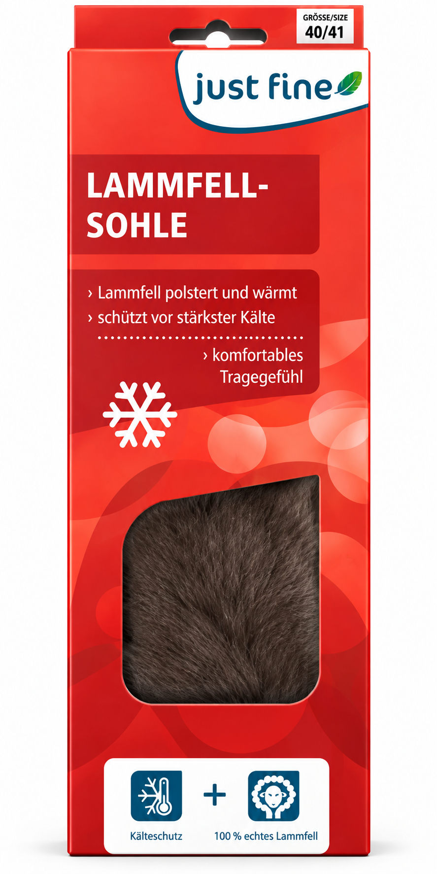Just Fine Lammfell Einlegesohlen 40/41 100% Echt Lammfell Wintersohlen