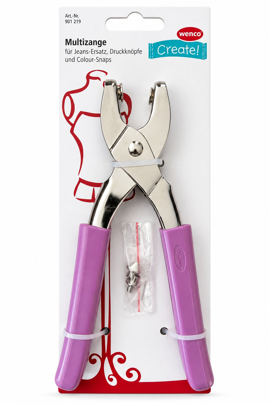 Wenco Create Multizange Druckknopfzange Ösenzange Jeans Druckknöpfe 101219