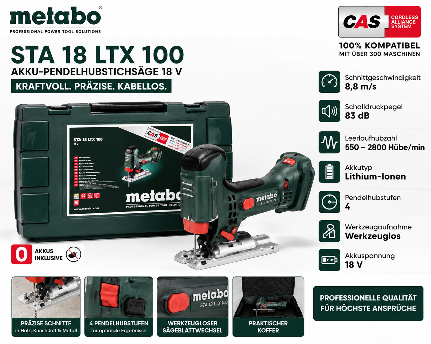 Metabo STA 18 LTX 100, ohne Akku und Ladegerät