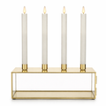 ELAMBIA 4 LED-Tafelkerzen inkl. Kerzenhalter Flamme Luma, Timer Höhe 24,5cm