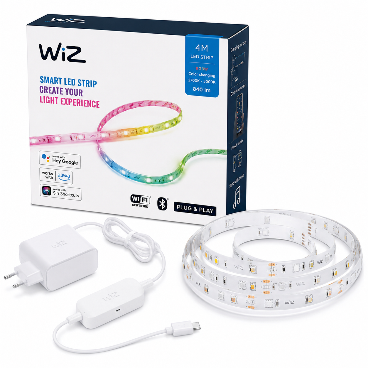 WiZ LED Strip 4m RGBW Smart Lightstrip WLAN Bluetooth Matter 840lm 13W