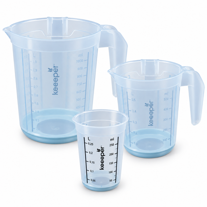 keeeper Messbecher Set 3-tlg 1L 500ml 250ml Messkanne Küche Backen