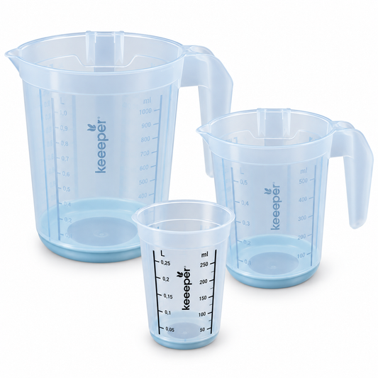 keeeper Messbecher Set 3-tlg 1L 500ml 250ml Messkanne Küche Backen