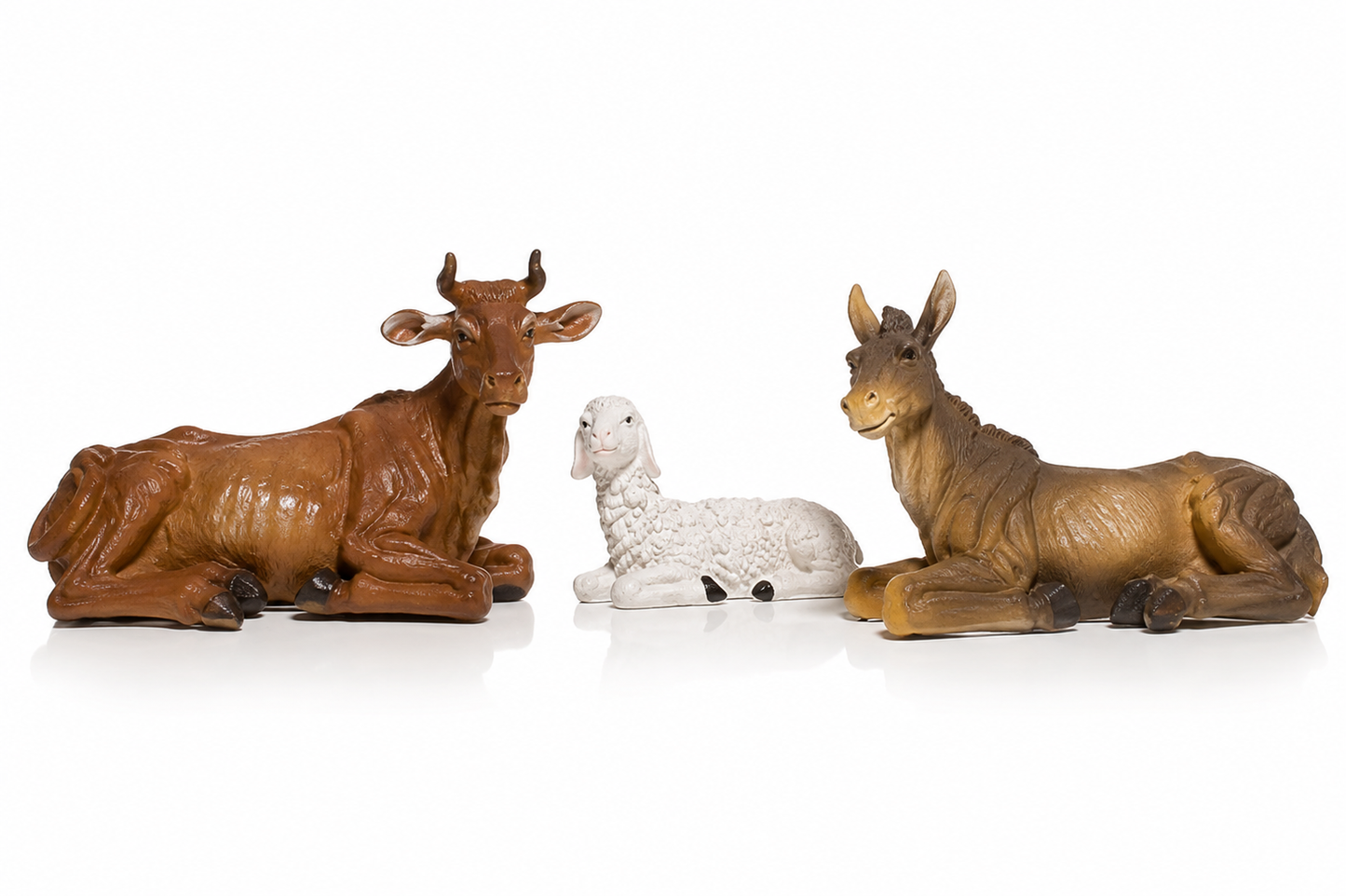 LUMIDA Xmas Weihnachtskrippe Holz Polyresin 10 Figuren Krippe B-Ware 38 cm