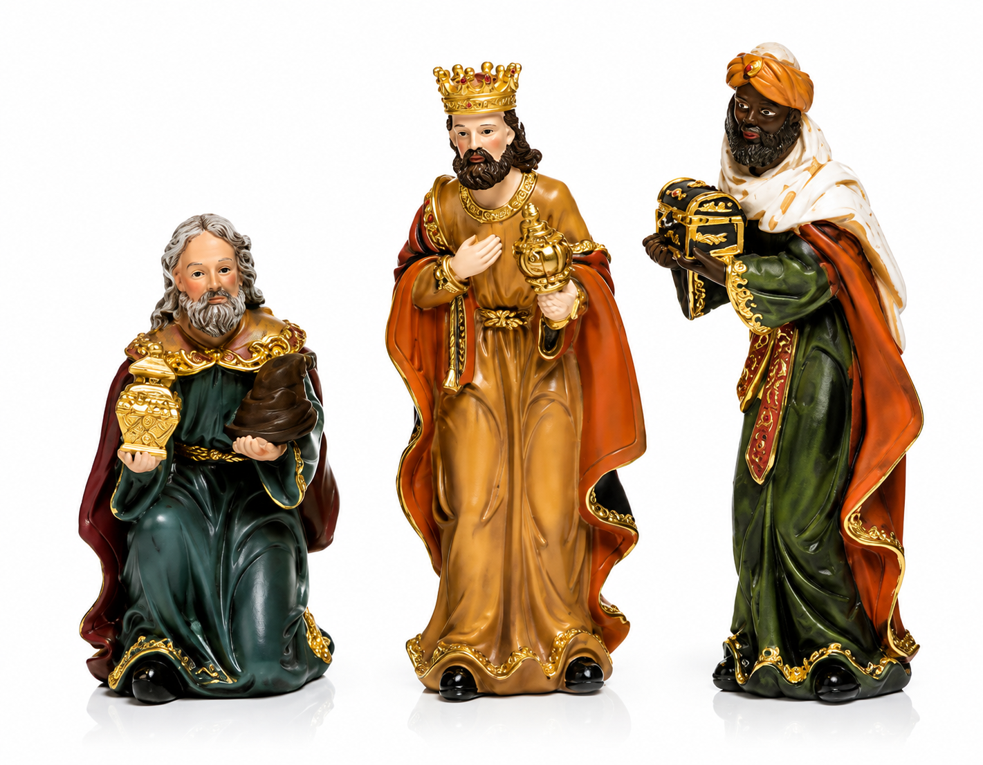 LUMIDA Xmas Weihnachtskrippe Holz Polyresin 10 Figuren 36cm B-Ware Krippe