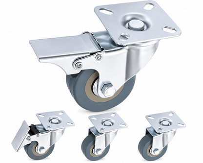 H&S 4x Schwerlastrollen 50mm Lenkrollen Möbelrollen 200kg 2x Bremse