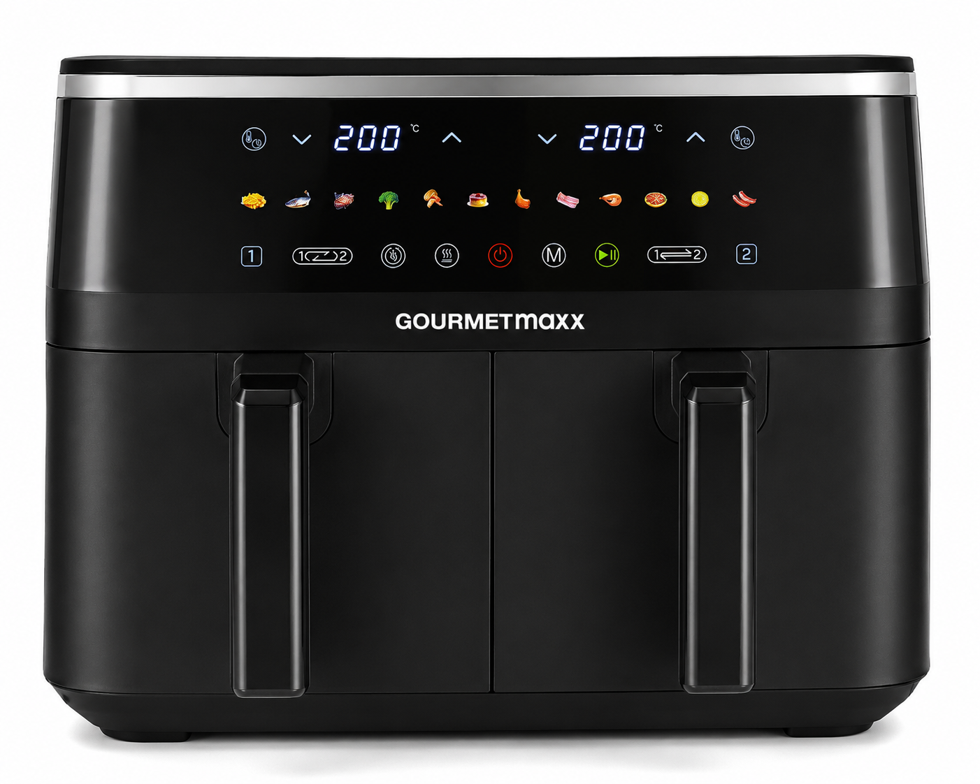 GOURMETmaxx Heißluftfritteuse Air Fryer 4,5L Doppelkammer Touch 12 Programme