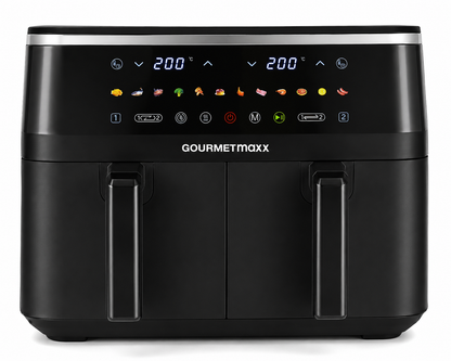 GOURMETmaxx Heißluftfritteuse Air Fryer 4,5L Doppelkammer Touch 12 Programme