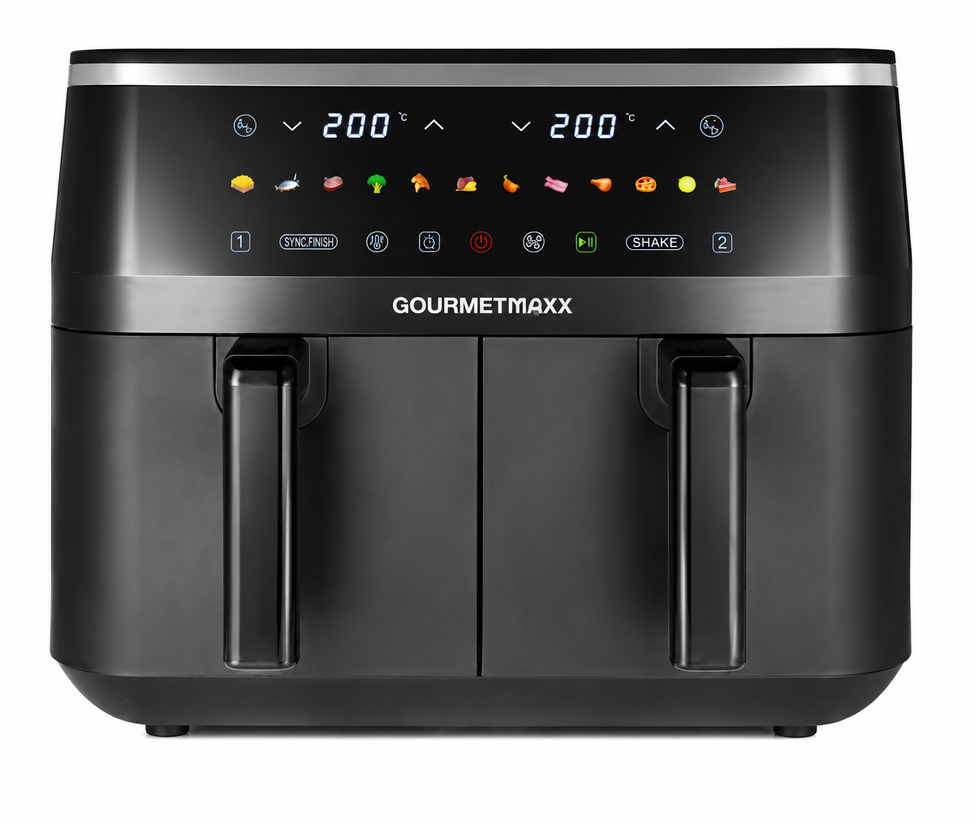 GOURMETmaxx Heißluftfritteuse Air Fryer 4,5L Doppelkammer Touch 12 Programme
