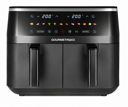 GOURMETmaxx Heißluftfritteuse Air Fryer 4,5L Doppelkammer Touch 12 Programme