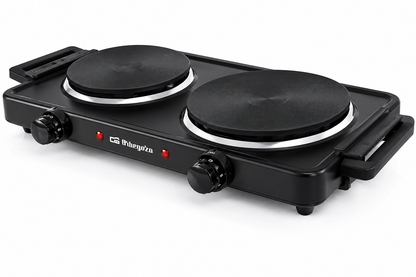Orbegozo Doppelkochplatte 2500W 2 Kochplatten Camping Elektro Kochfeld Schwarz