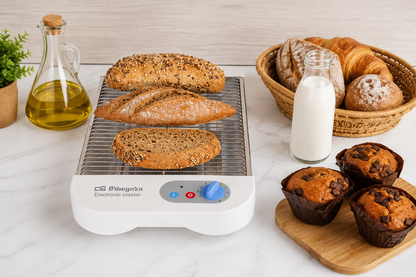 Orbegozo TO1010 Horizontal Toaster 600W Brot Brötchen Aufbacktoaster Timer Grau