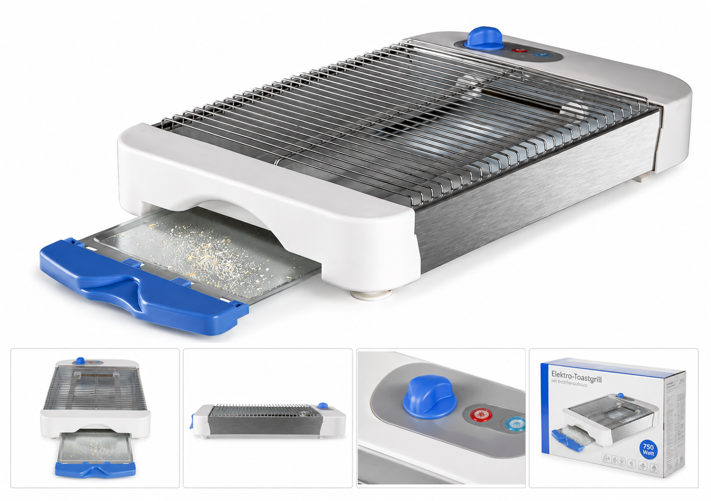 Orbegozo TO1010 Horizontal Toaster 600W Brot Brötchen Aufbacktoaster Timer Grau