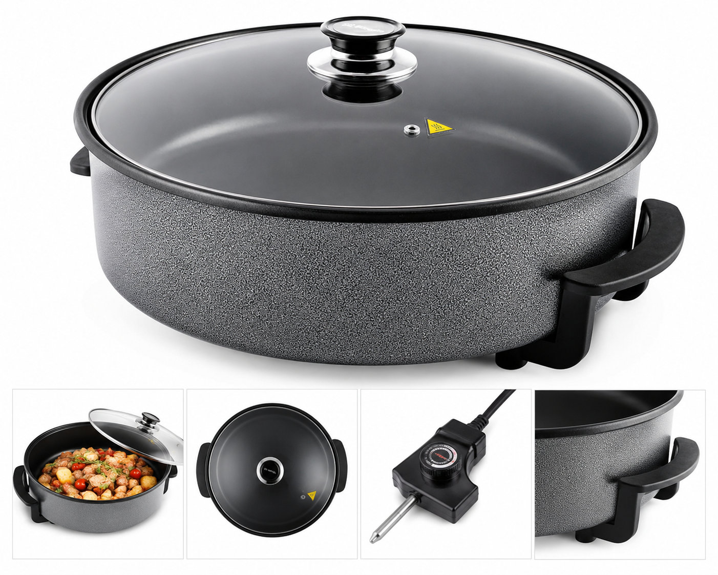 Orbegozo PZ8100 Elektropfanne Partypfanne 40cm 1500W Paellapfanne Pizza