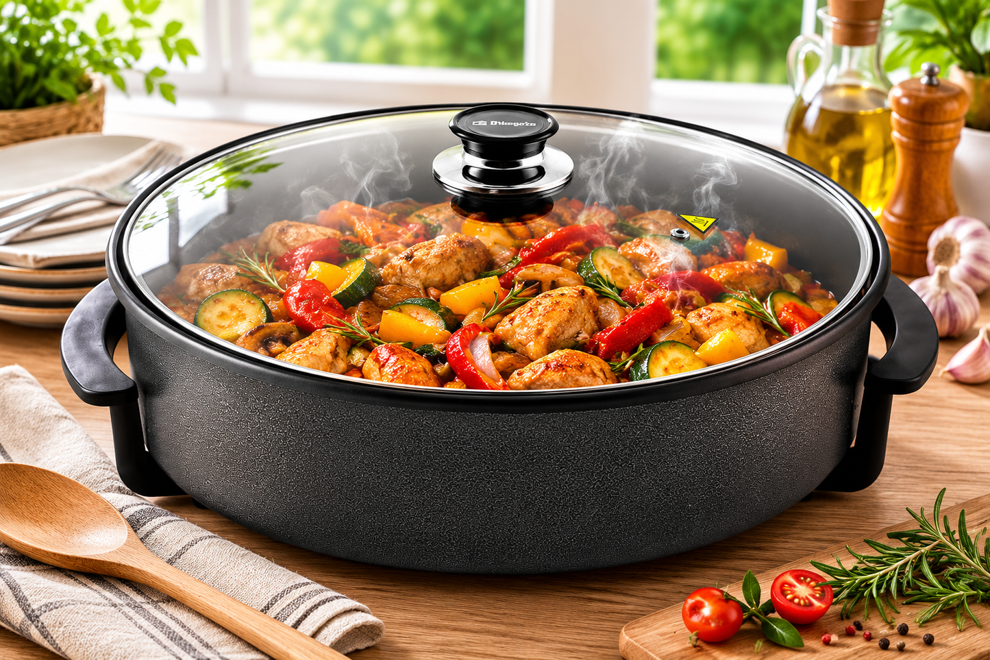 Orbegozo PZ8100 Elektropfanne Partypfanne 40cm 1500W Paellapfanne Pizza