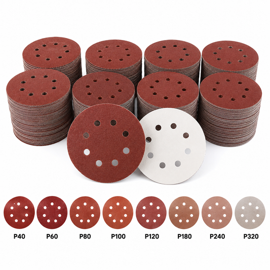 120 Schleifscheiben Ø120mm 8 Loch P40-P320 Schleifpapier Exzenterschleifer Set