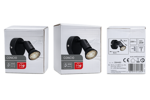 1er-Spot Concio GU10 Schwarz Matt