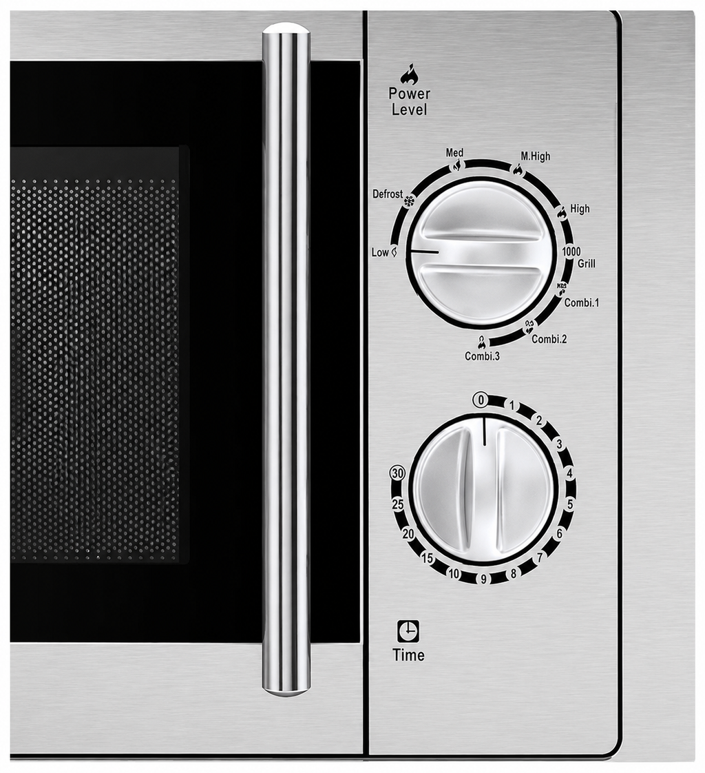 Orbegozo MIG2033 -Einbaubare Mikrowelle, Edelstahl, 20 Liter Fassungsvermögen, neun Stufen, Leistung 800 W Mikrowelle und 1000 W Grill, Stahl, Grau