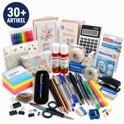 Überraschungs - Paket Schreibwaren 30+ Artikel Büro Schule Basteln A B C Ware Set