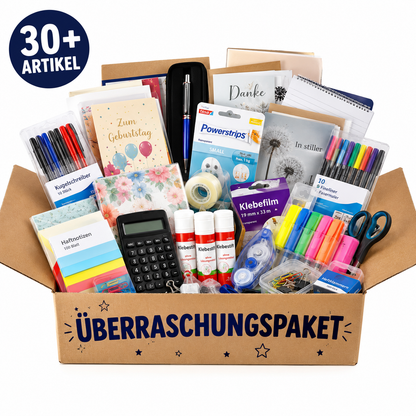 Überraschungs - Paket Schreibwaren 30+ Artikel Büro Schule Basteln A B C Ware Set