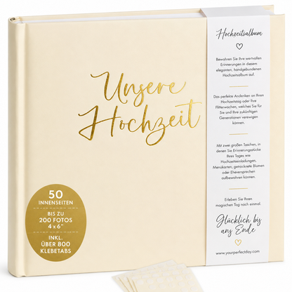 Your Perfect Day Hochzeitsalbum Unsere Hochzeit Ivory Gold Fotoalbum 50 Seiten