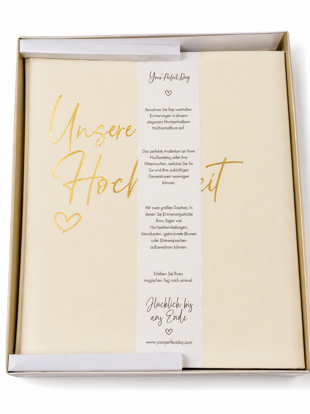 Your Perfect Day Hochzeitsalbum Unsere Hochzeit Ivory Gold Fotoalbum 50 Seiten