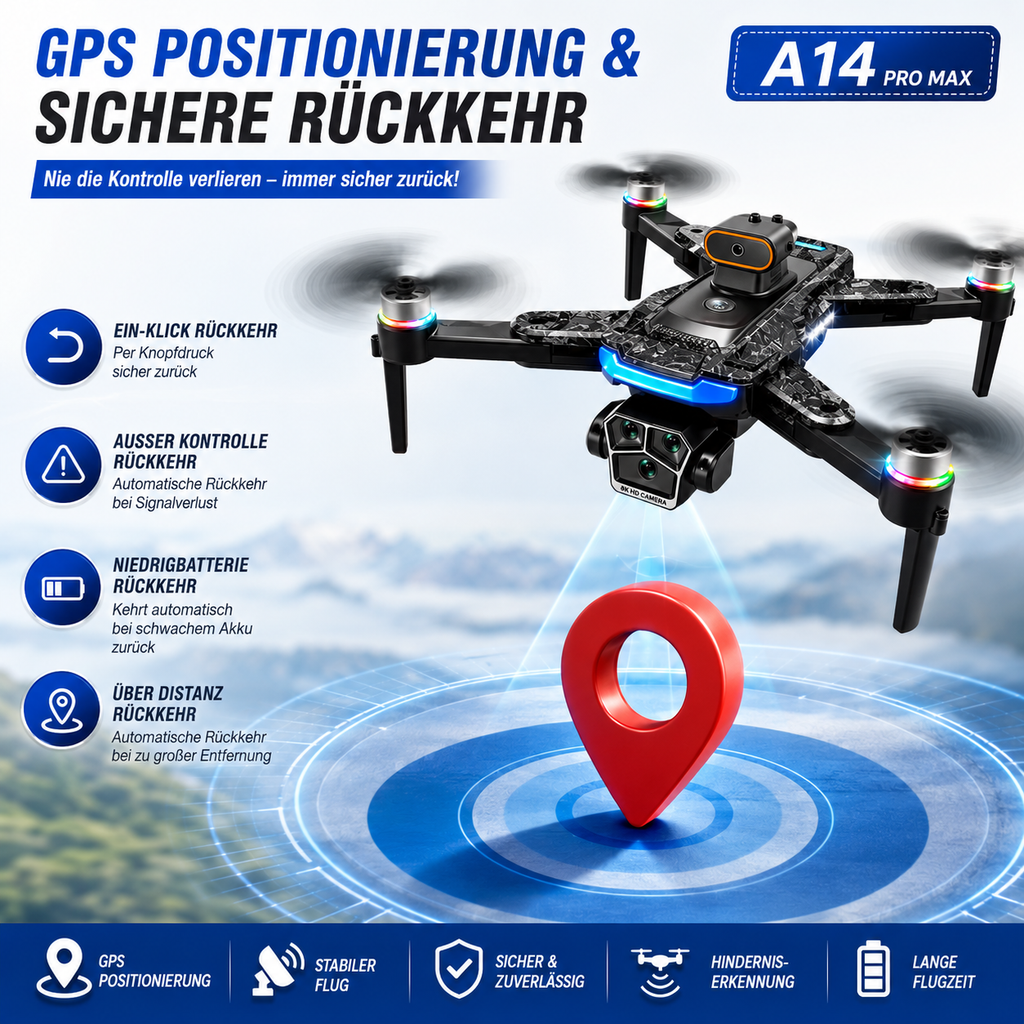 Xiaomi A14 ProMax GPS Drohne 8K HD Kamera FPV Brushless Hinderniserkennung