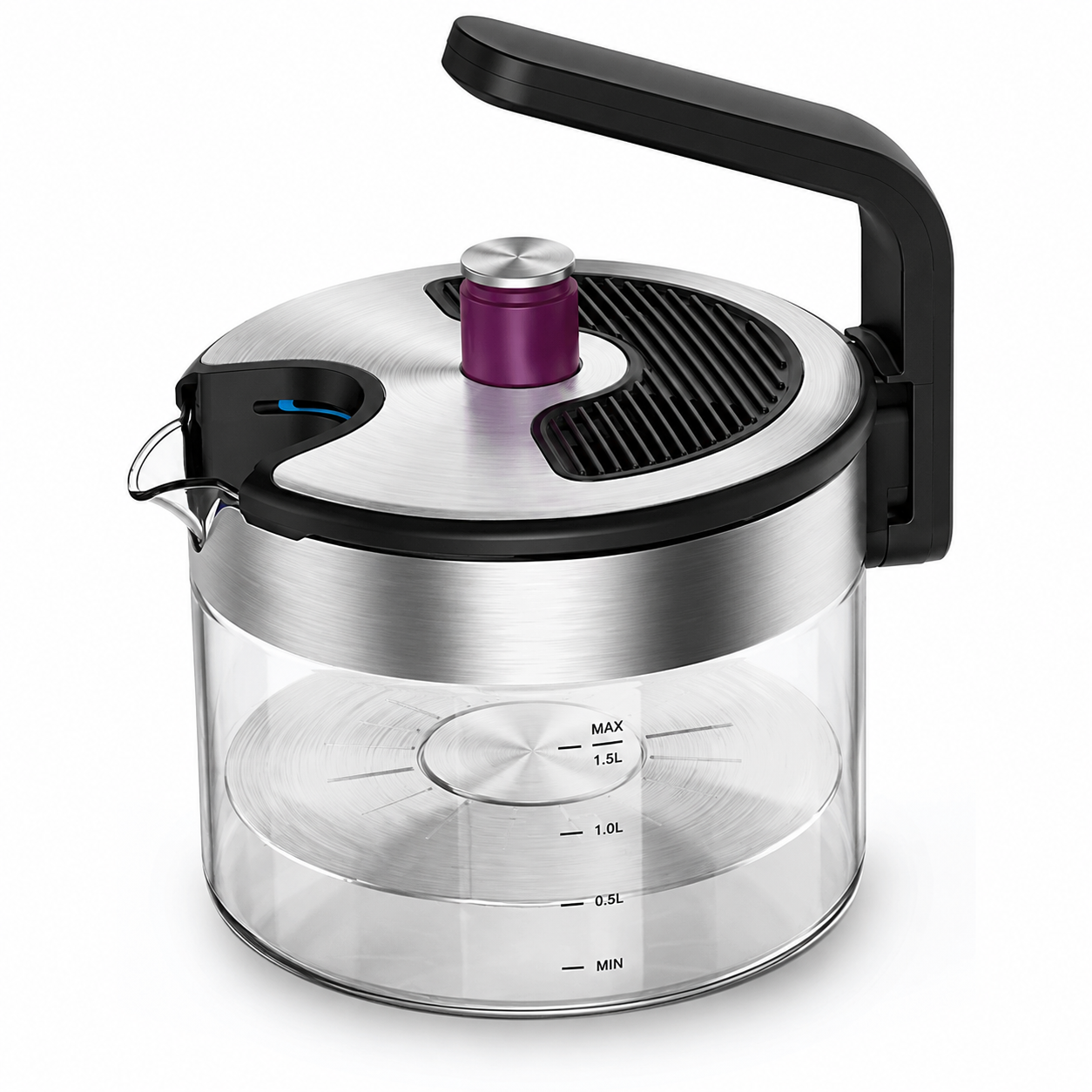 KEZZEL Induktions Wasserkocher 1,5L Glas Teekocher für Induktionsherd BPA-frei