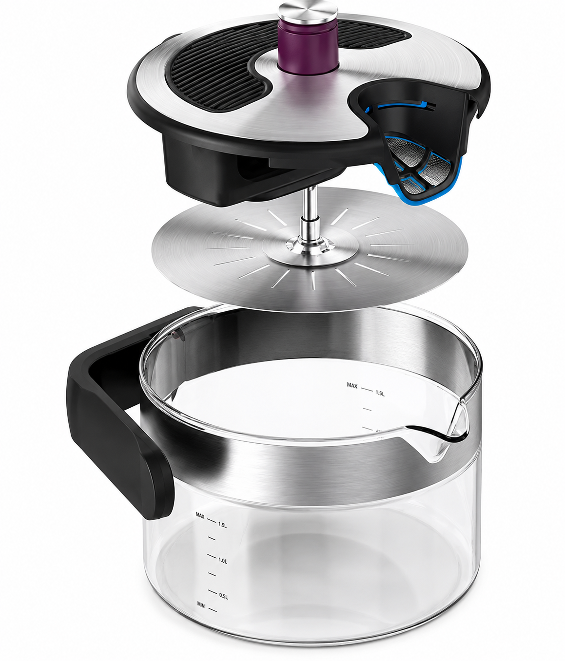KEZZEL Induktions Wasserkocher 1,5L Glas Teekocher für Induktionsherd BPA-frei