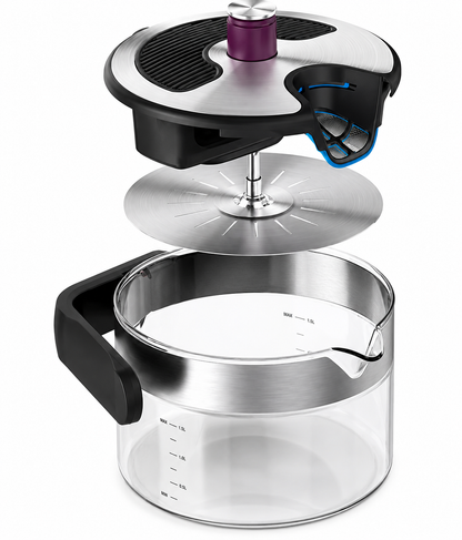KEZZEL Induktions Wasserkocher 1,5L Glas Teekocher für Induktionsherd BPA-frei