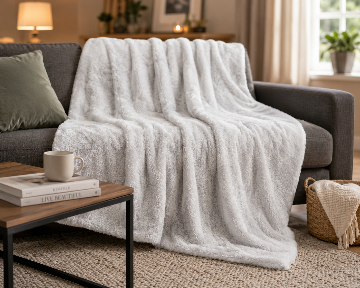 HOME IDEAS living XXL Kuscheldecke 220x240 cm Mikrofaserdecke Tagesdecke