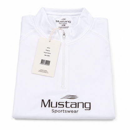 Mustang Sportswear Magnus Sportshirt S/M Weiß Reißverschluss Reitshirt Neu