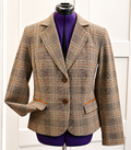 Damen Blazer Sakko Glencheck Karo Wolle Ellbogenpatches Business versch. Gr.